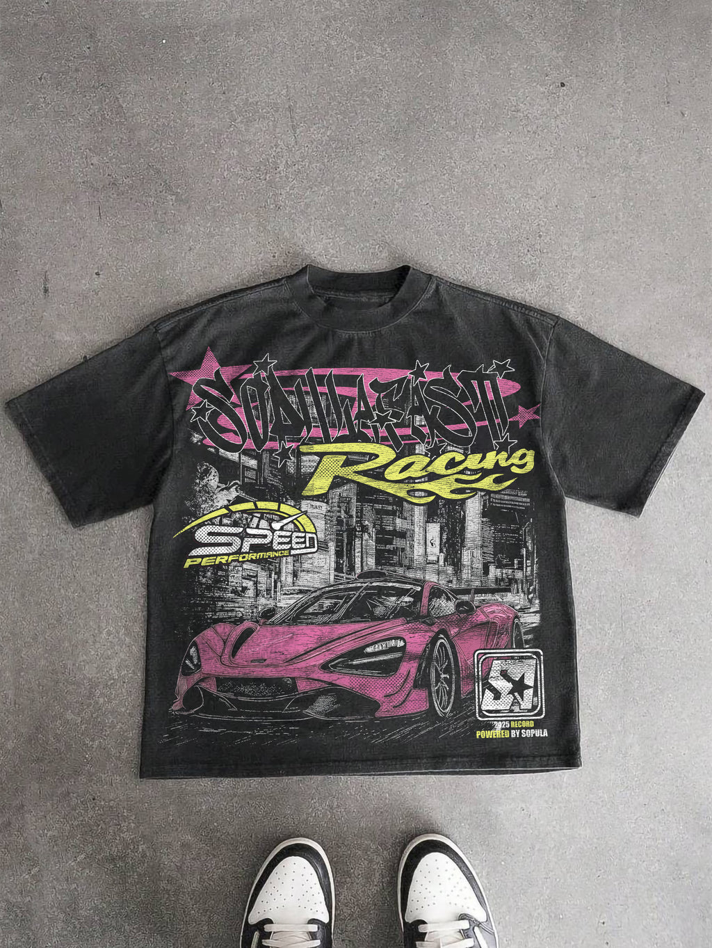 Y2k Fast Racing Make Vintage Graphics Acid Washed T-shirt