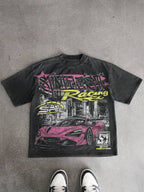 Y2k Fast Racing Make Vintage Graphics Acid Washed T-shirt