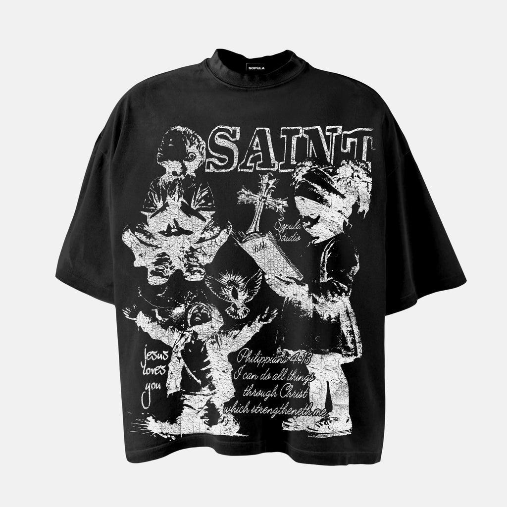 Saint Child Of God Bible Prayer Graphic Cotton T-shirt