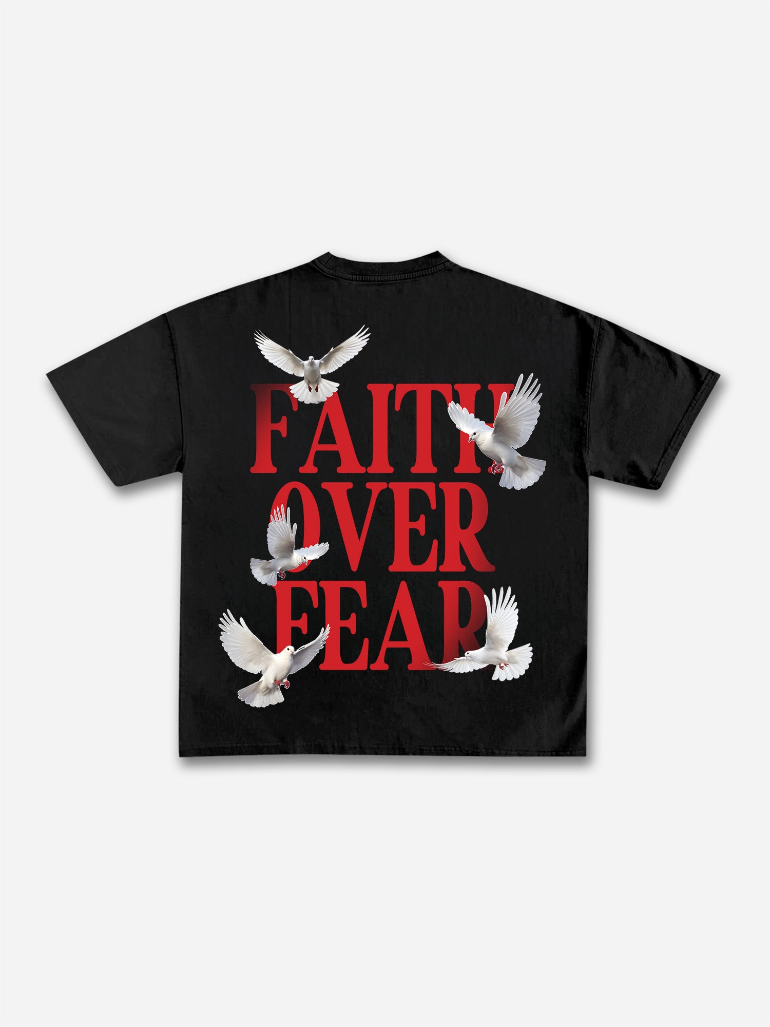 Casual Short Sleeve Faith Over Fear Print T-shirt