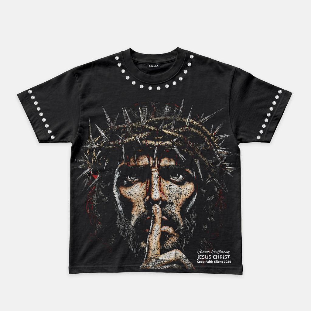 Retro Religion Jesus Thorns Christian Faith Graphic T-shirt