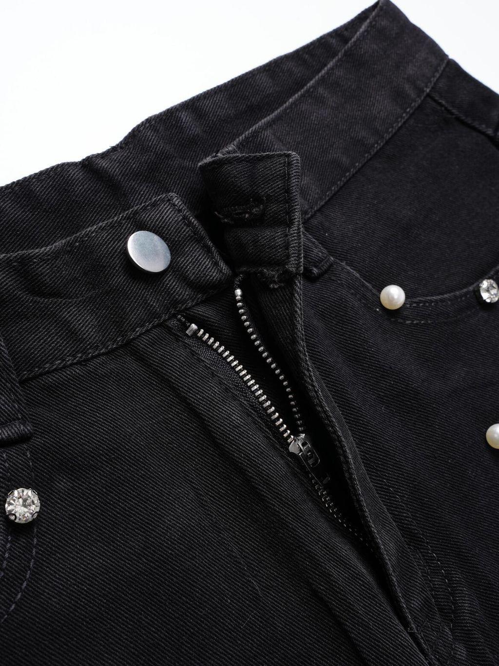 Hiphop Cross Hot Diamond Genuine Denim Shorts