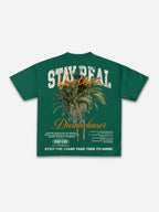Stay Real Coconut Vacation Vintage Graphic Cotton T-shirt