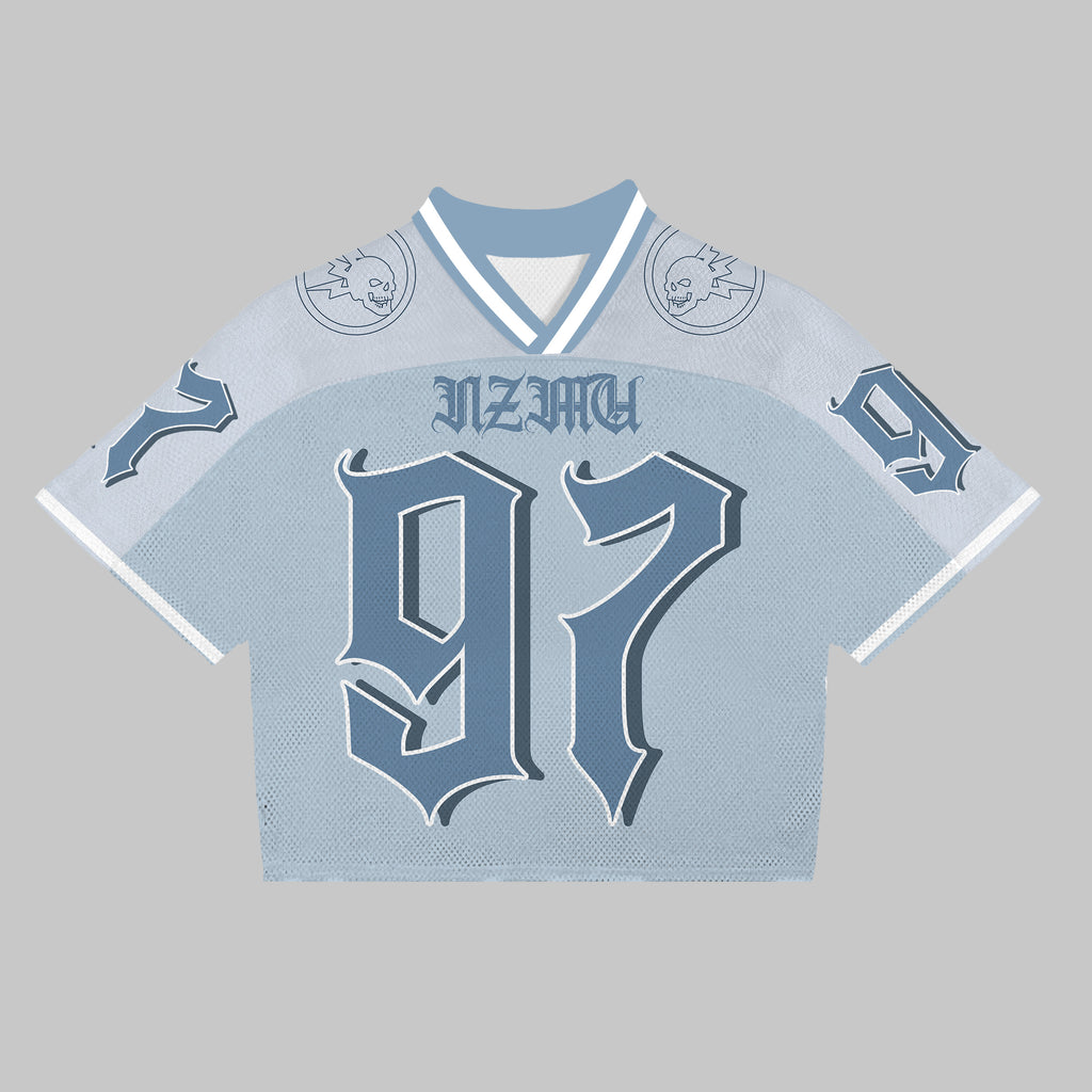 Retro Graffiti 97 Graphics Blokecore Blokette Cotton Football V-neck Jersey T-shirt