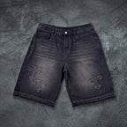 Sopula Studio Retro Sacra Angel T-shirt & Cross Appliqué Denim Shorts Set