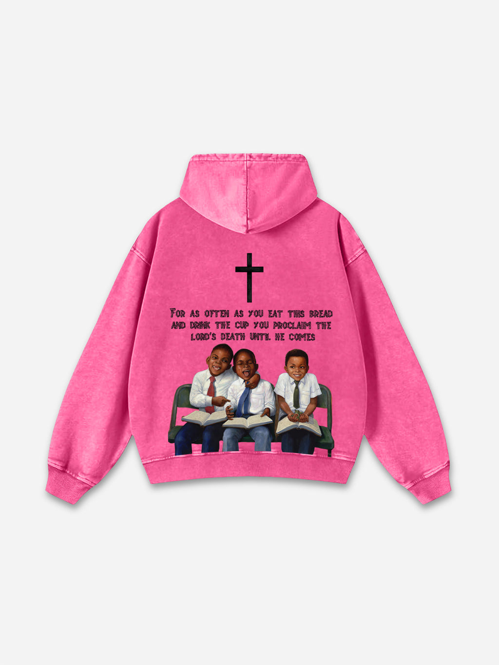 Vintage First Sunday Faith Graphic Acid Washed Oversized Hoodie