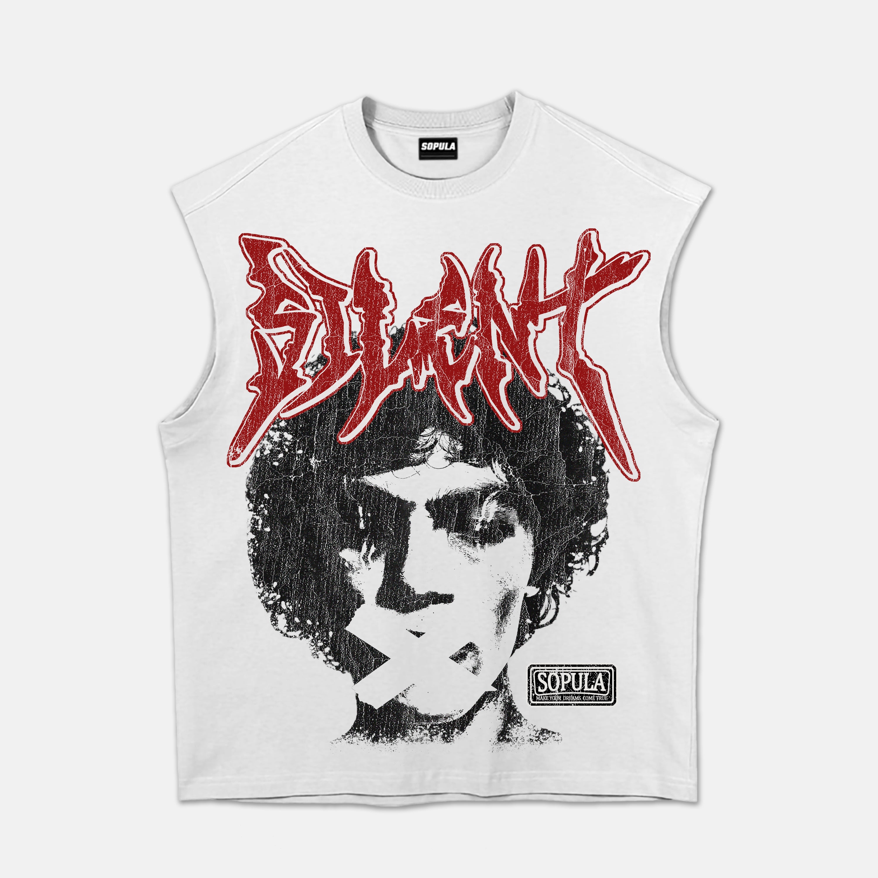 Silent Abstract Portrait Retro Graphic Tank Top