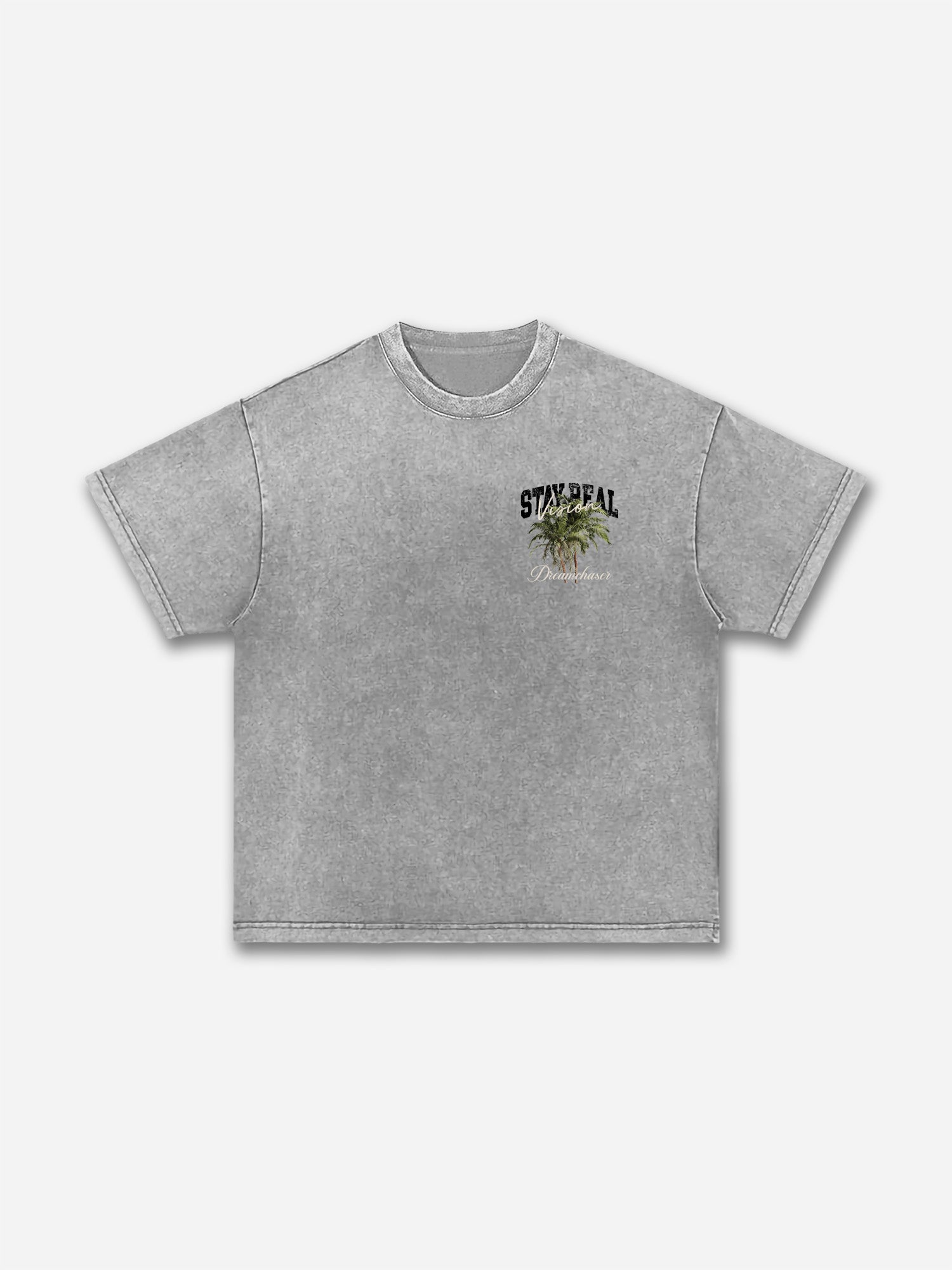 Stay Real Coconut Vacation Vintage Graphic Washed T-shirt