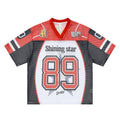 Star No.89 V-neck Digital Graphic Color-blocked Jersey