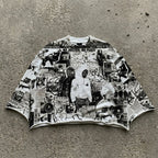 Wartime Poster Boy Collage Graphic Boxy Crop Crimped Edge T-shirt