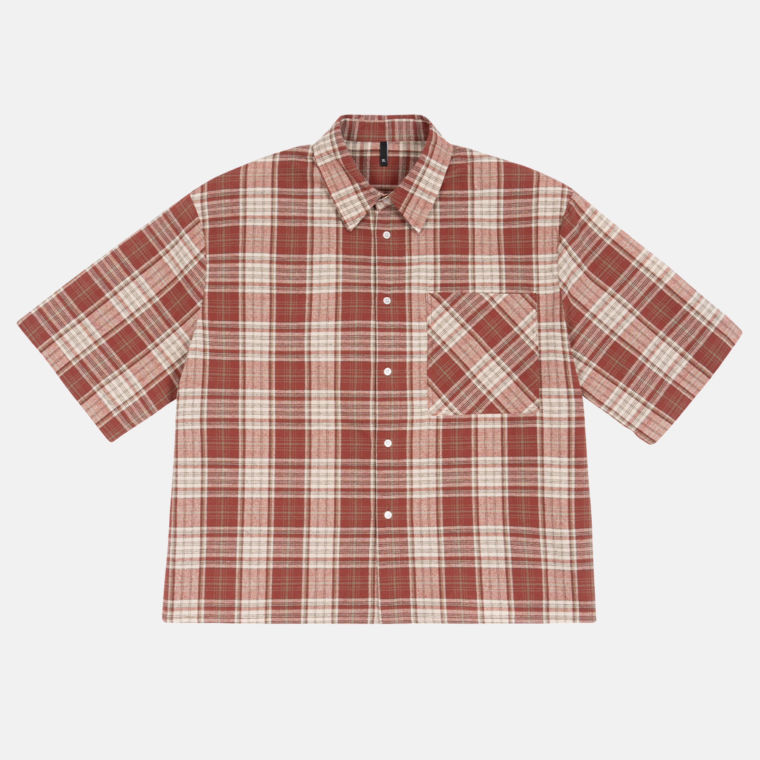 Street Style Vintage Distressed No. 07 Slogan Graphic Plaid Jacket Shirt