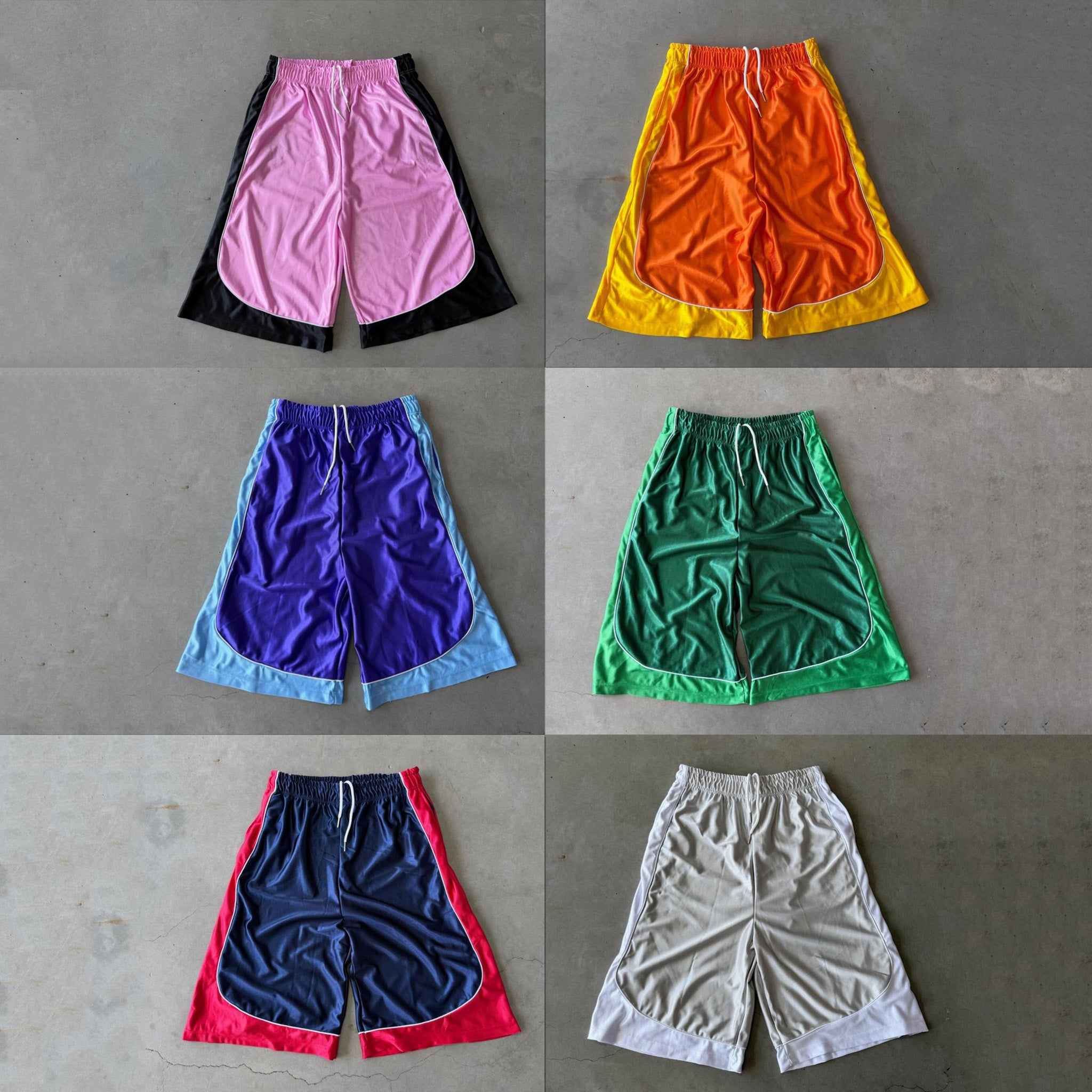 Men's Stylish Unique Color-blocked Drawstring Casual Shorts