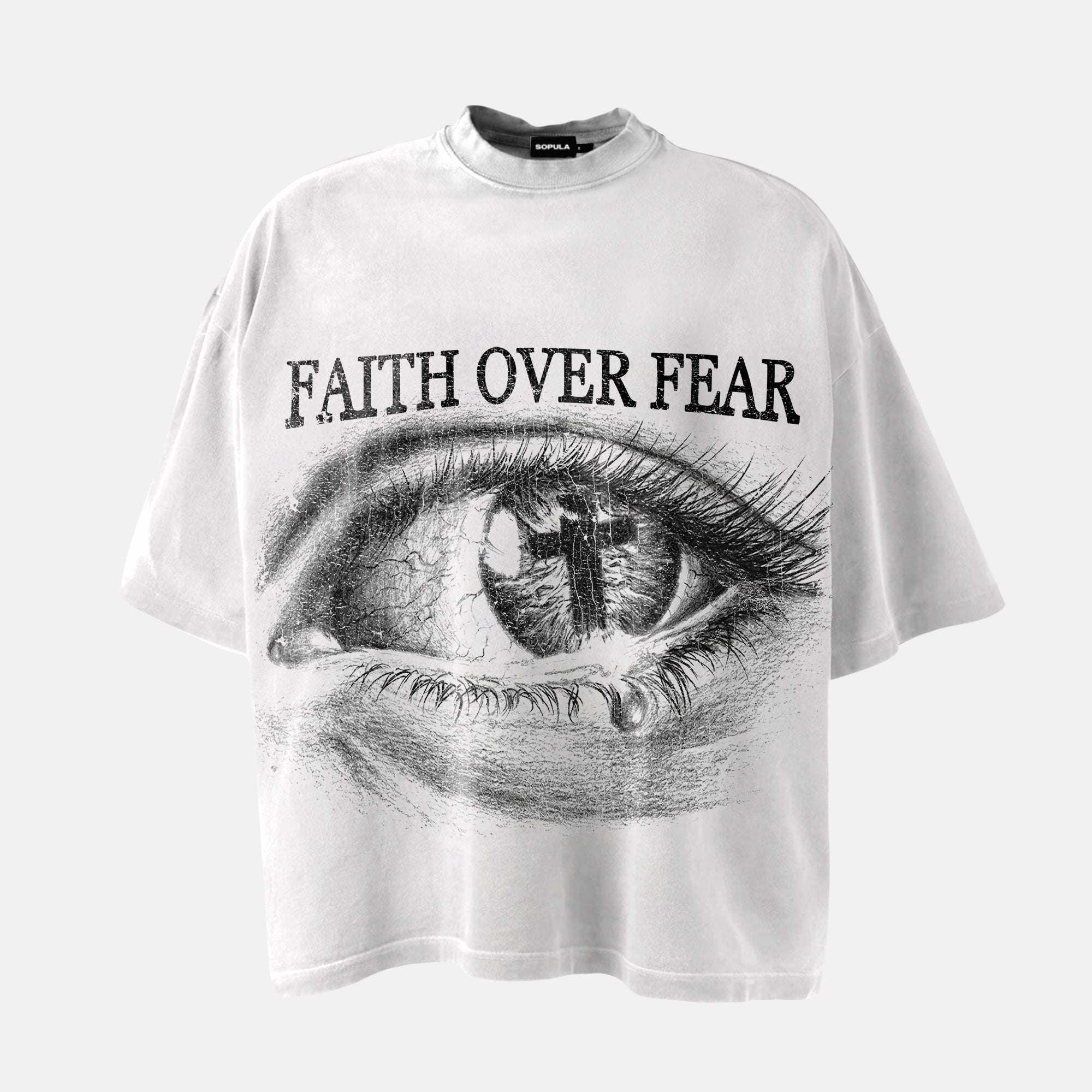 Faith Over Fear Eye Graphic Cotton T-shirt