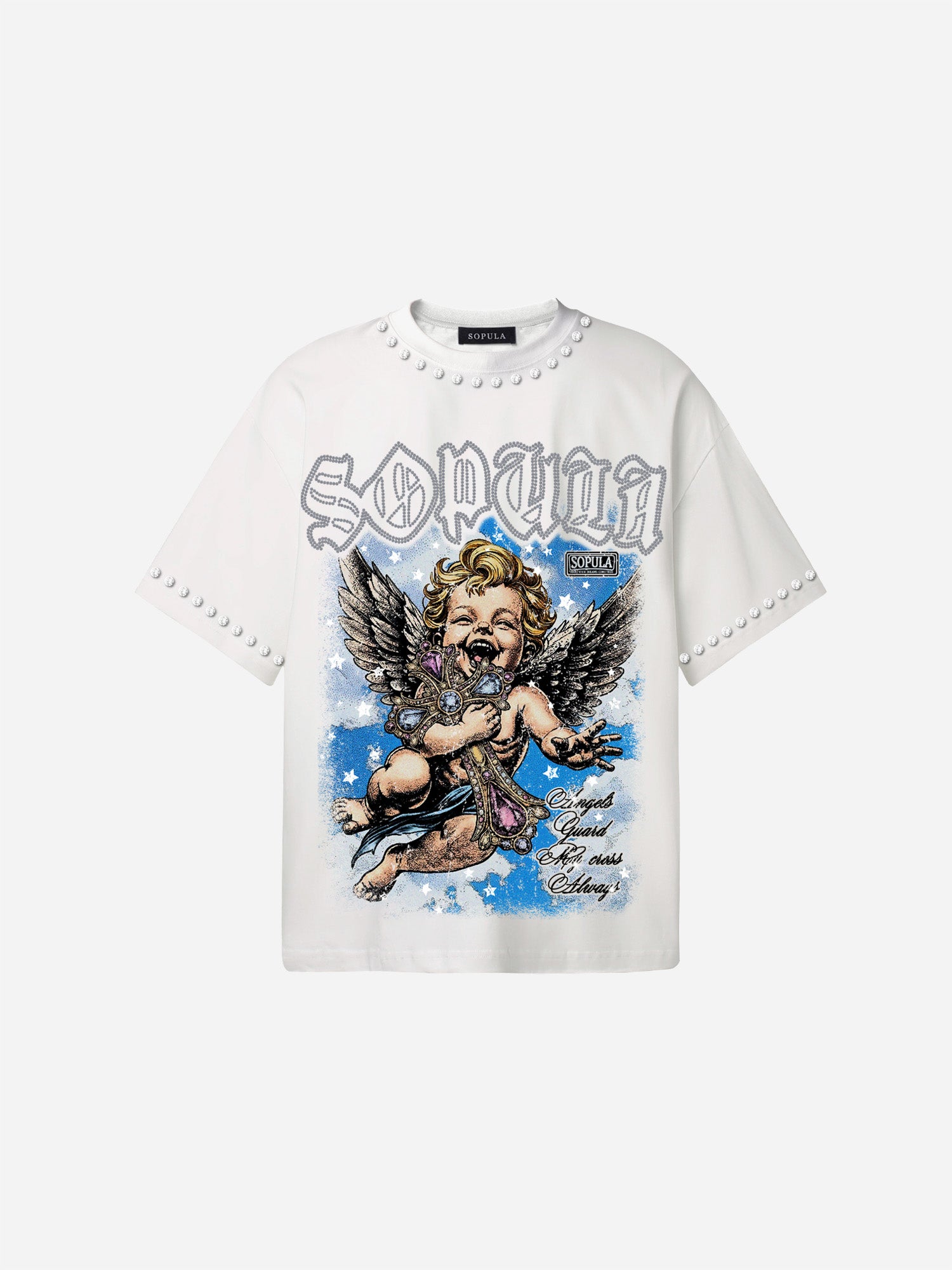 Sopula Angel Of The Cross Graphic Cotton T-shirt