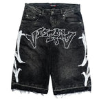Graffiti Blitz Mid-length Straight Leg Printed Jorts