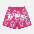 Cherry Blossom Pink Radiance Cross Graphic Mesh Athletic Shorts