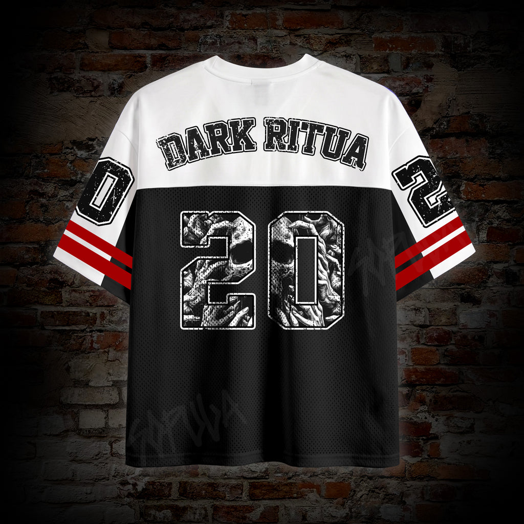Heading To Hell Skull Net Jersey Graphic Mesh Jersey T-shirt