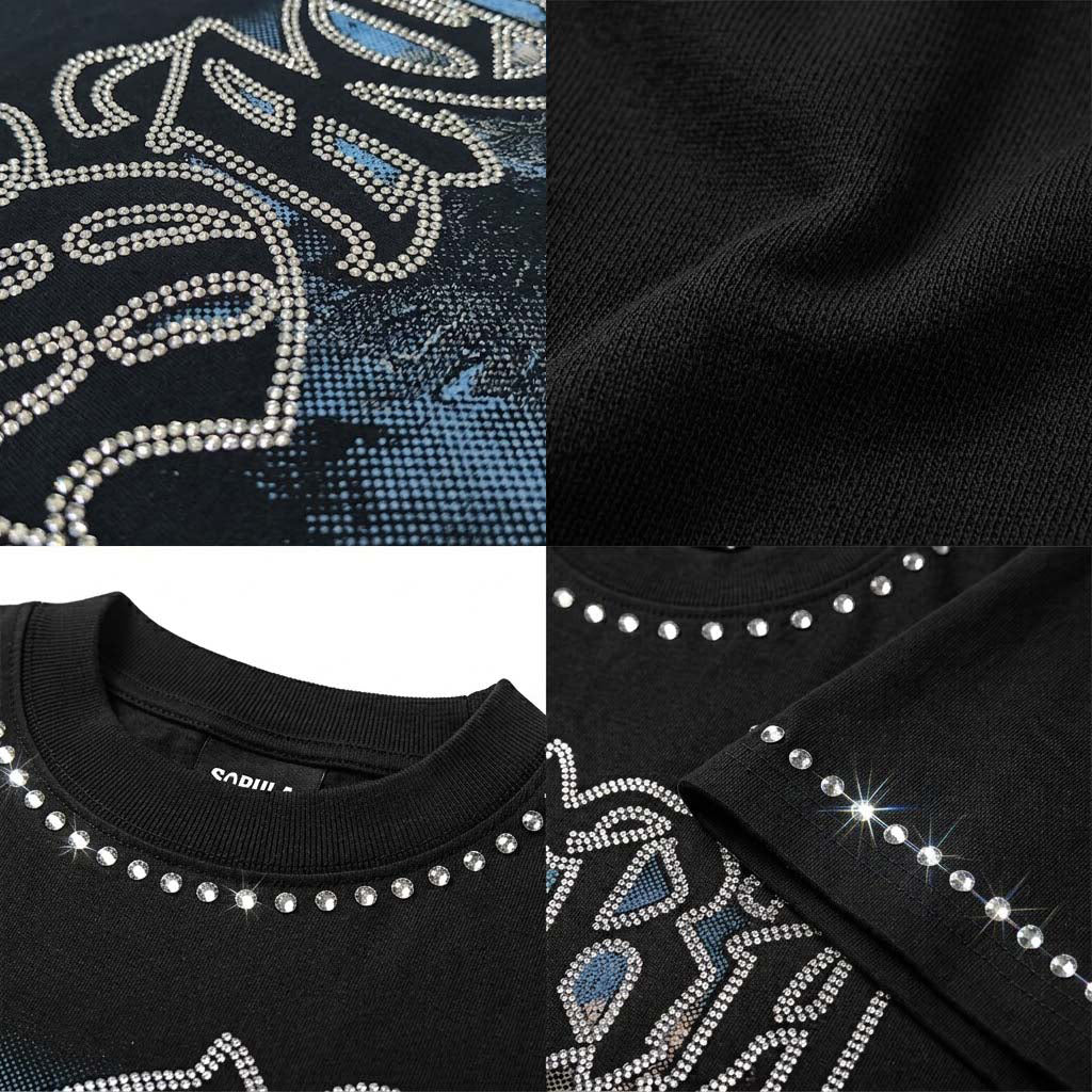 Sacra Retro Angel Graphic Cotton T-shirt