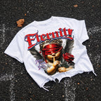 Eternity Angel Blindfold Graphic Ripped T-shirt
