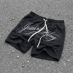 Jesus Is King Graphic Print Sports Shorts