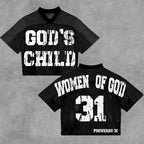 Vingate God's Child Women Of God Blokecore V-neck Mesh Jersey