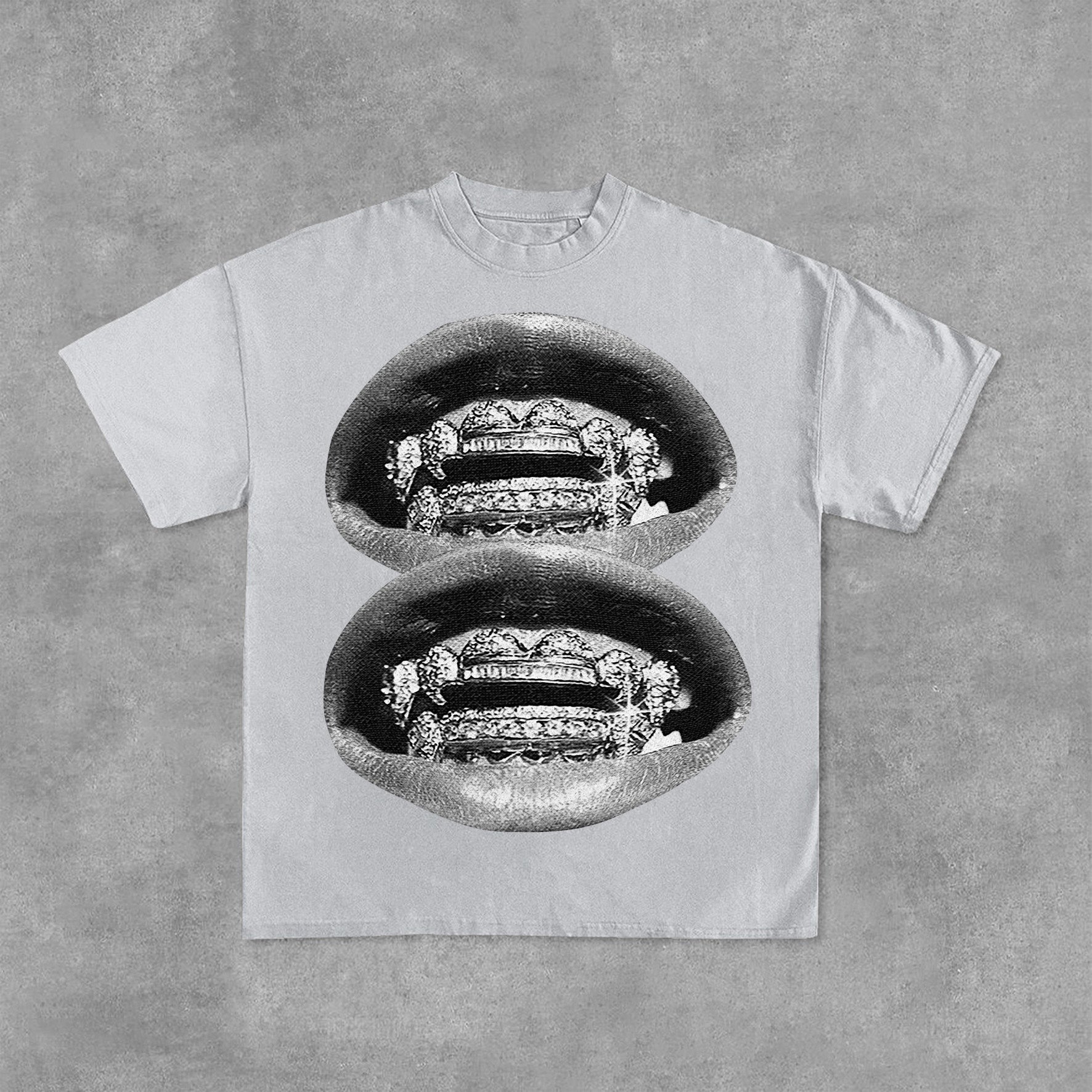 Personalized Lip Graphic Print Casual Cotton T-Shirt