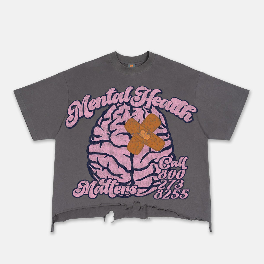 Mental Health Matters Healing Brain Graphic Ripped T-shirt