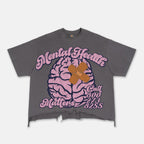 Mental Health Matters Healing Brain Graphic Ripped T-shirt