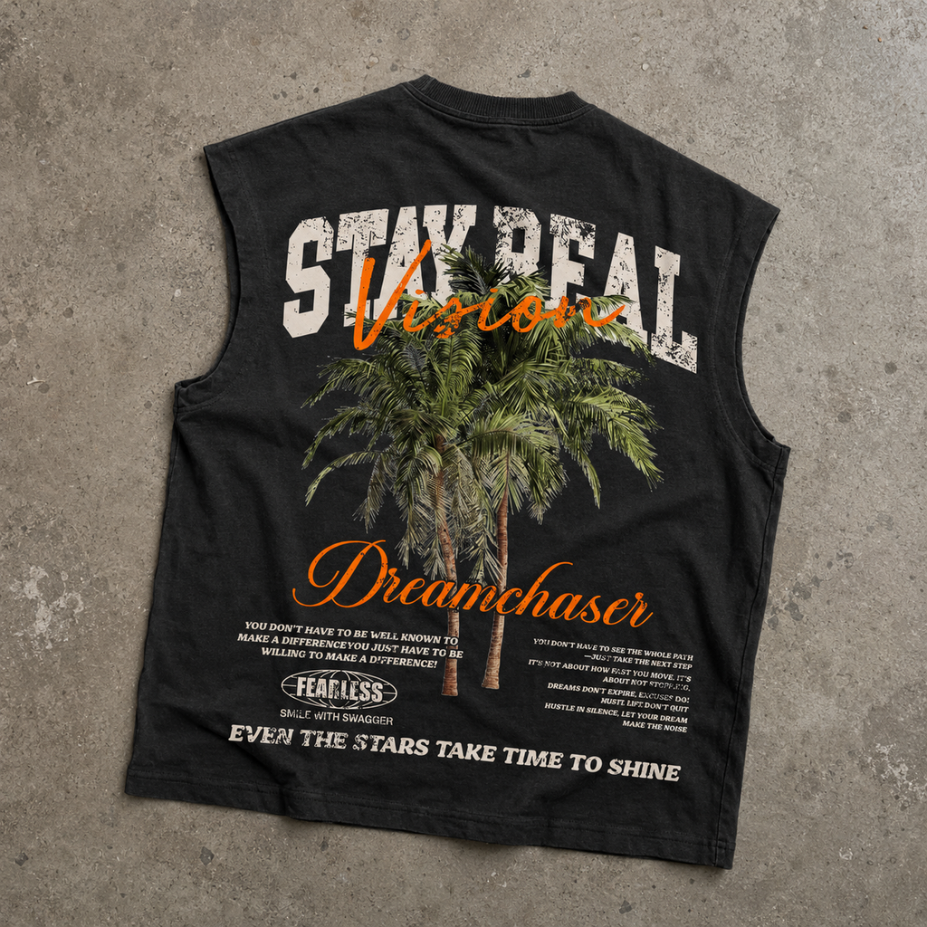Stay Real Coconut Vacation Vintage Graphic Tank Top