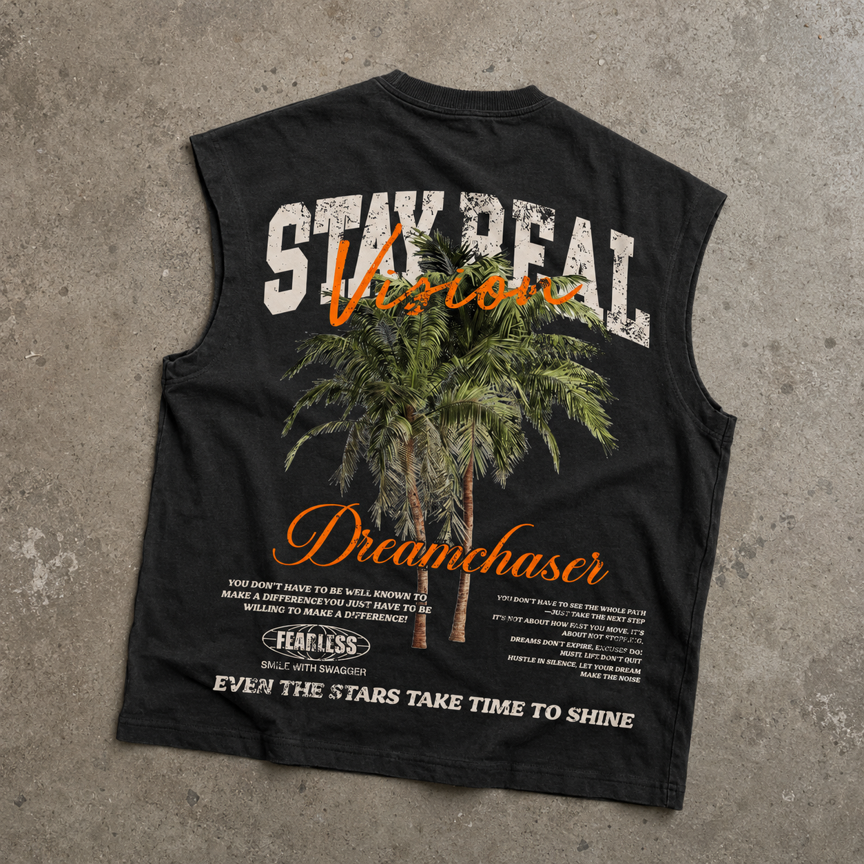 Stay Real Coconut Vacation Vintage Graphic Tank Top