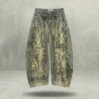 Hand Stitched Distressed Baggy Jeans