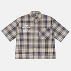 I Am Allergic To People Slogan Graphic Plaid Jacket Shirt