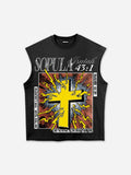 Isaiah 41：10 God Is With Me Vintage Cross Graphic Tank Top