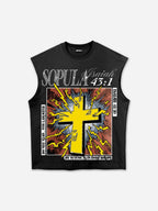 Isaiah 41：10 God Is With Me Vintage Cross Graphic Tank Top
