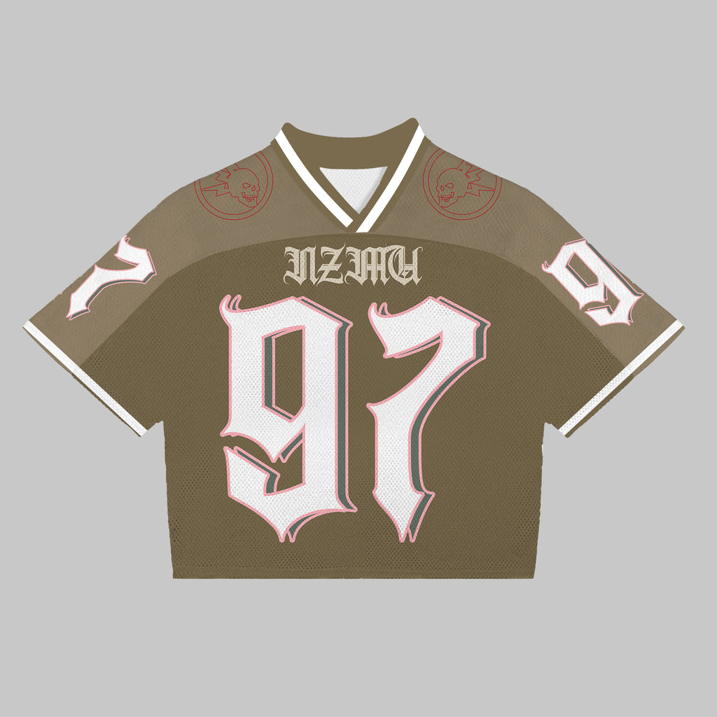 Retro Graffiti 97 Graphics Blokecore Blokette Cotton Football V-neck Jersey T-shirt
