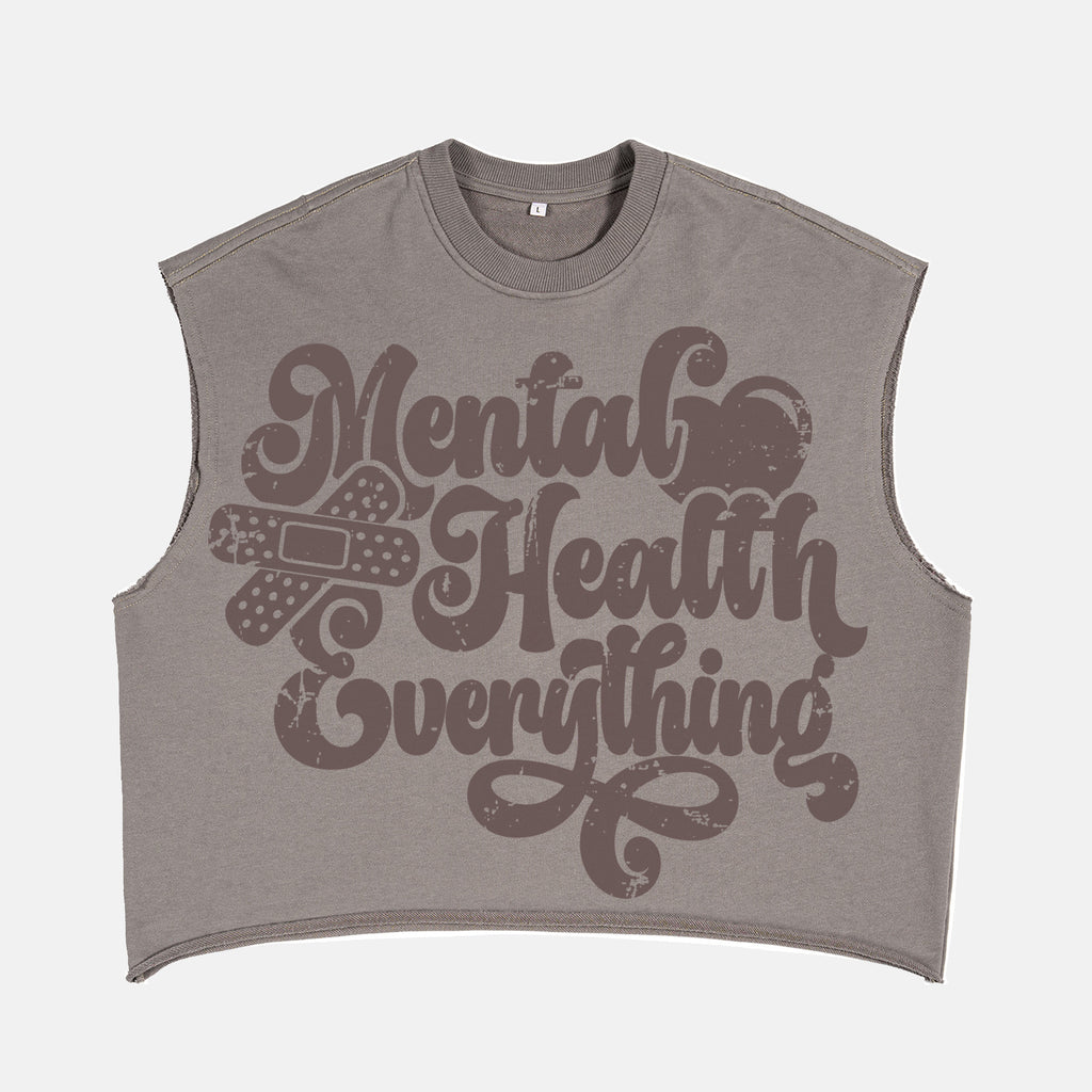 Mental Health Matters Most Retro Slogan Graphic Short Tank Top