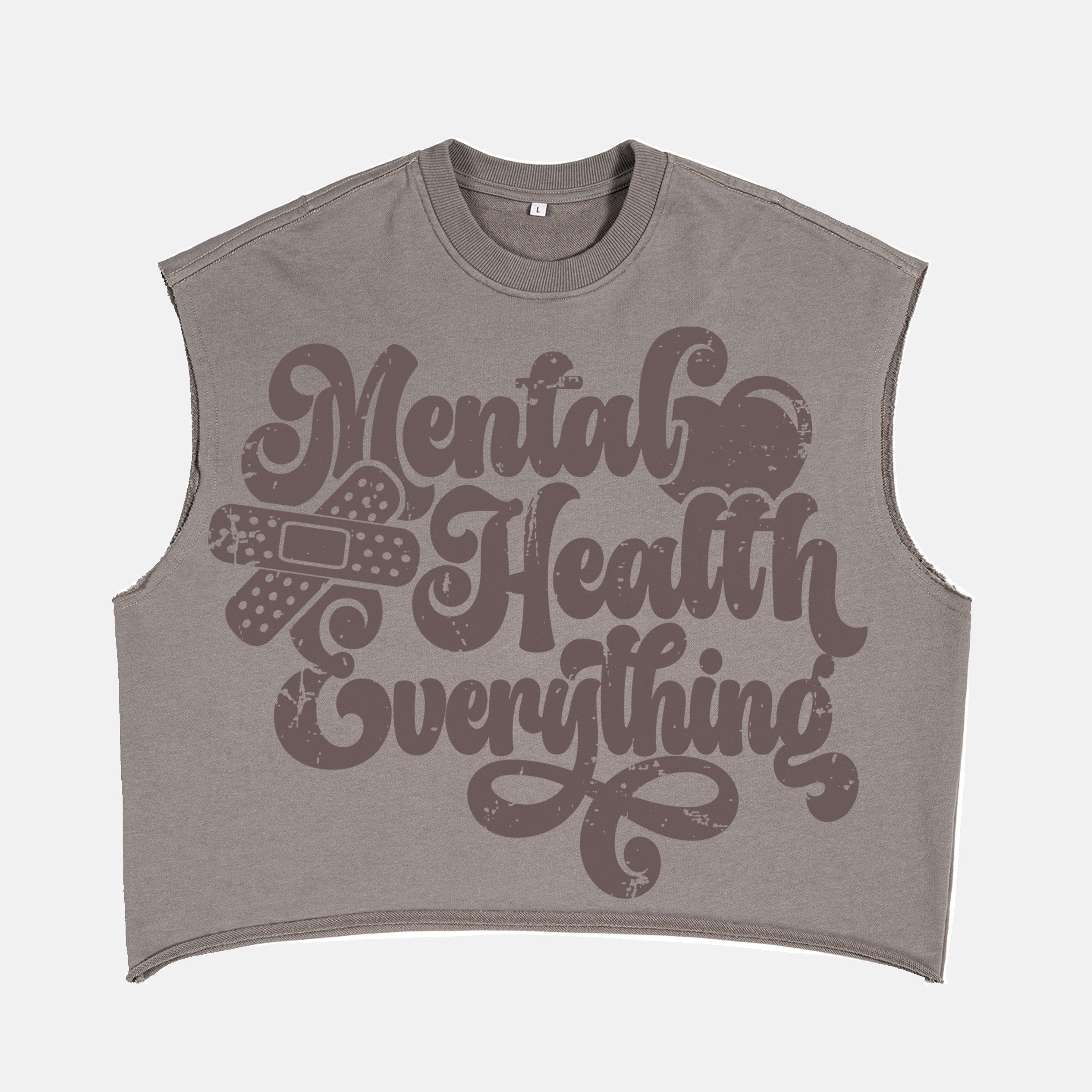 Mental Health Matters Most Retro Slogan Graphic Short Tank Top