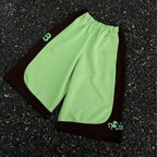 Dragon Pattern Patchwork Drawstring 3/4 Basketball Shorts