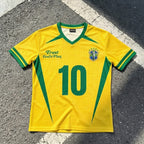 Brazil Sports No. 10 Streetwear Graphic Mesh Jersey