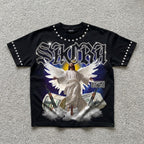 Sacra Retro God Violence And Wealth Graphic T-shirt