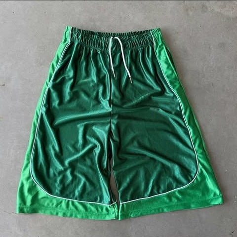 Men's Stylish Unique Color-blocked Drawstring Casual Shorts