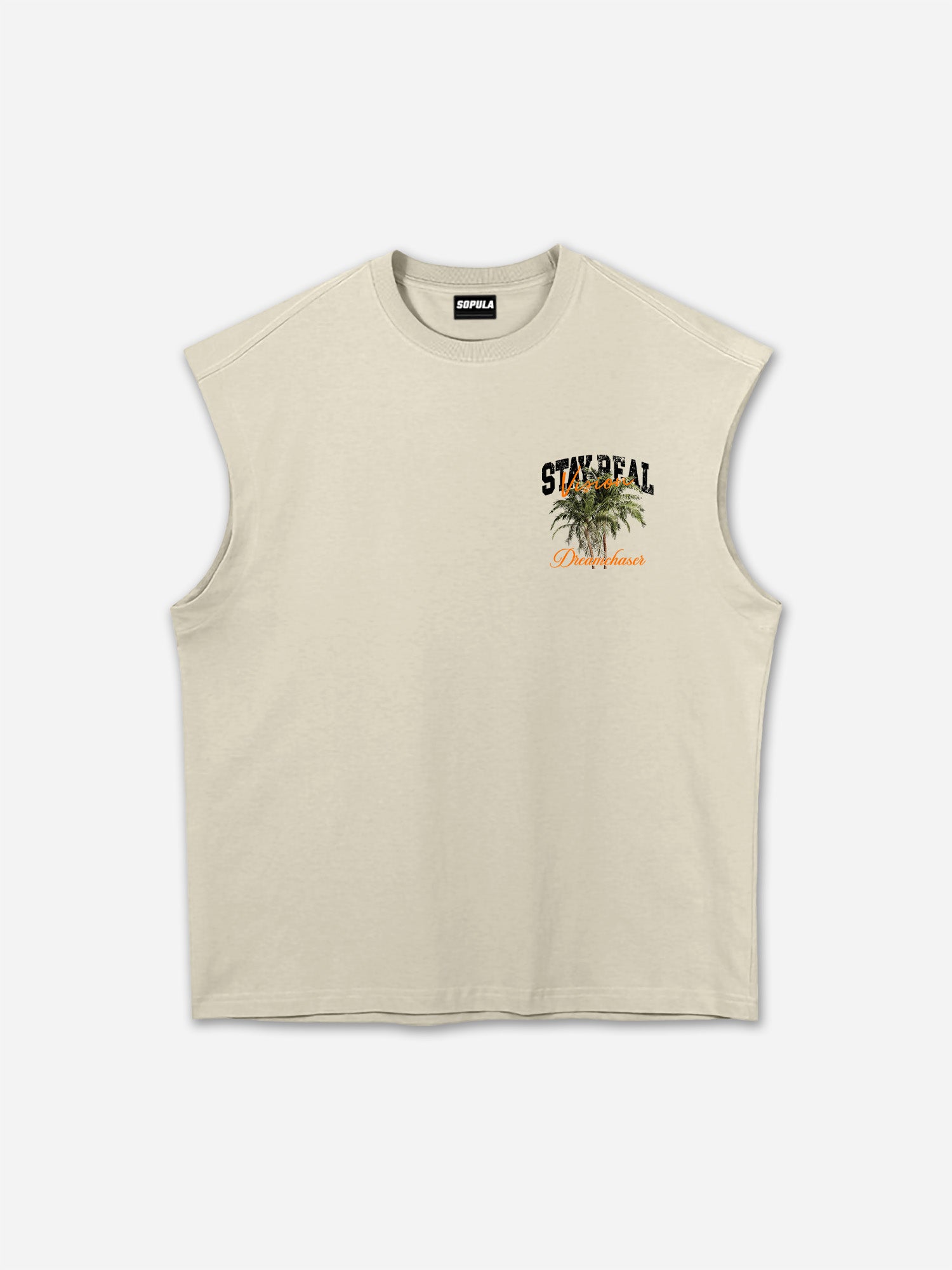 Stay Real Coconut Vacation Vintage Graphic Tank Top