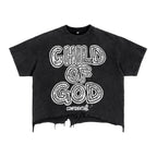 Jesus Child Of God Alphabet Graffiti Graphic Ripped T-shirt