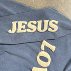 Puff Print Jesus Loves You Graphic Heavyweight Washed Hoodie