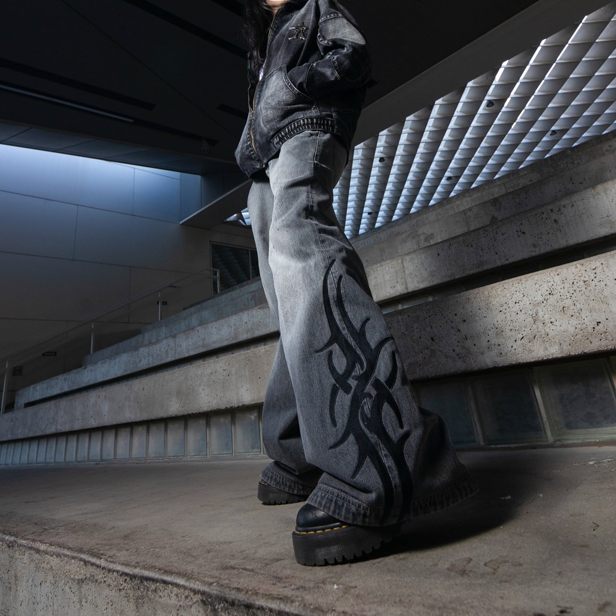 Hiphop Retro Print Y2k Wide-leg Baggy Jeans