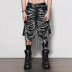 Men's Y2k Hip Hop Style Ripped Denim Shorts