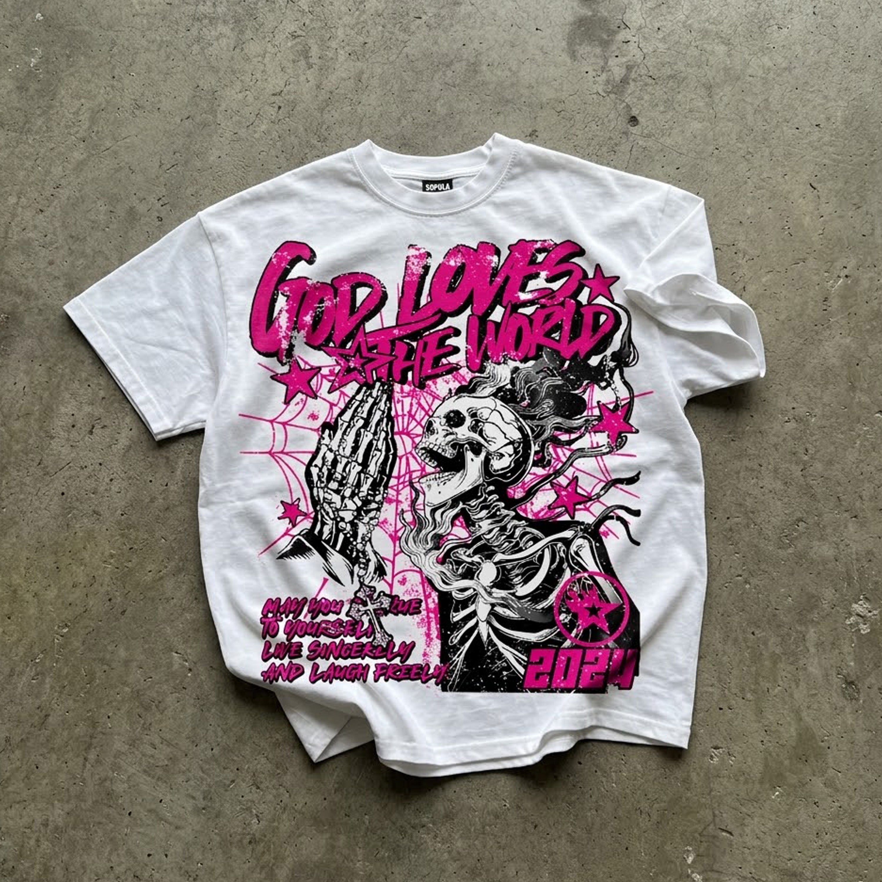Street God Loves The World Graphic T-shirt