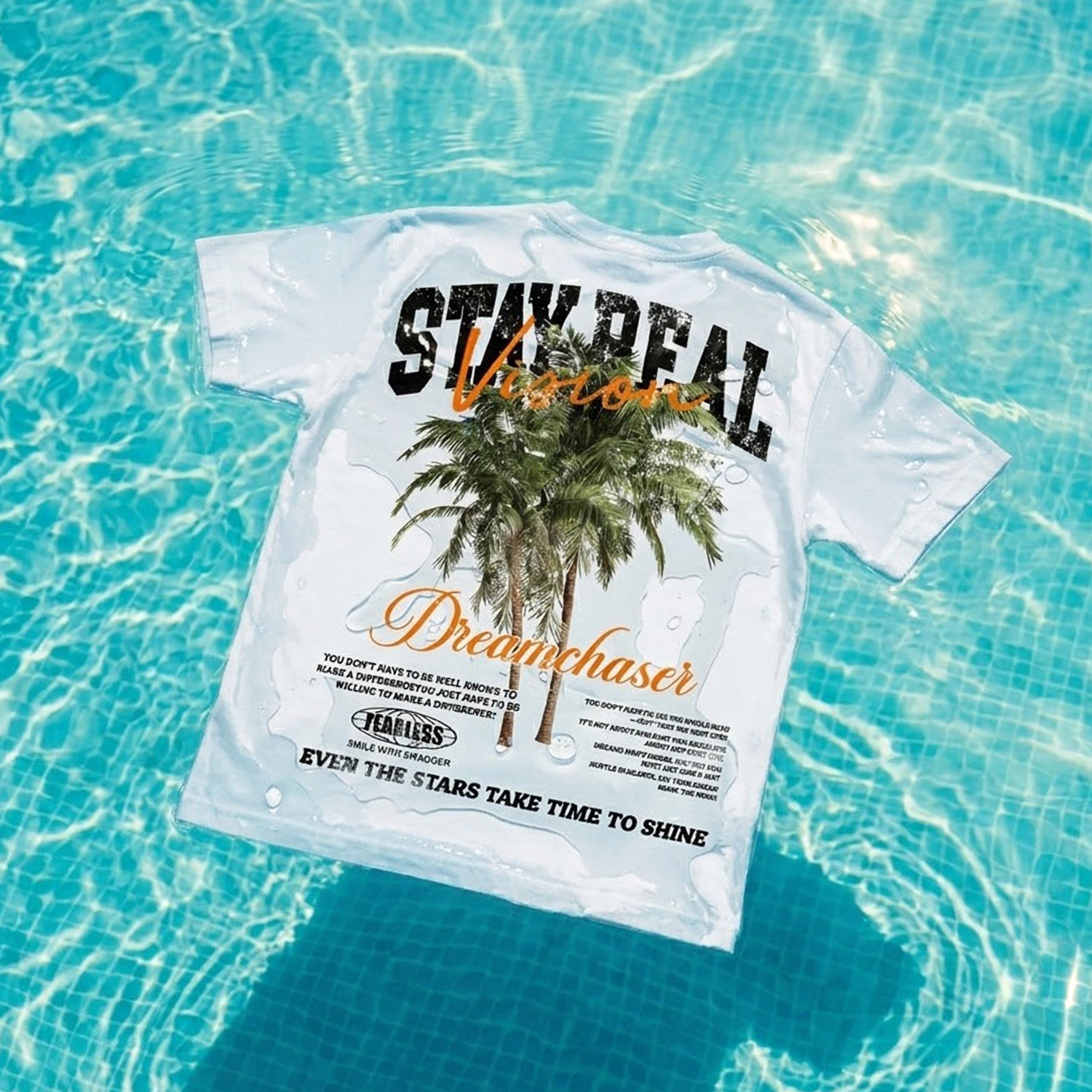 Stay Real Coconut Vacation Vintage Graphic Cotton T-shirt