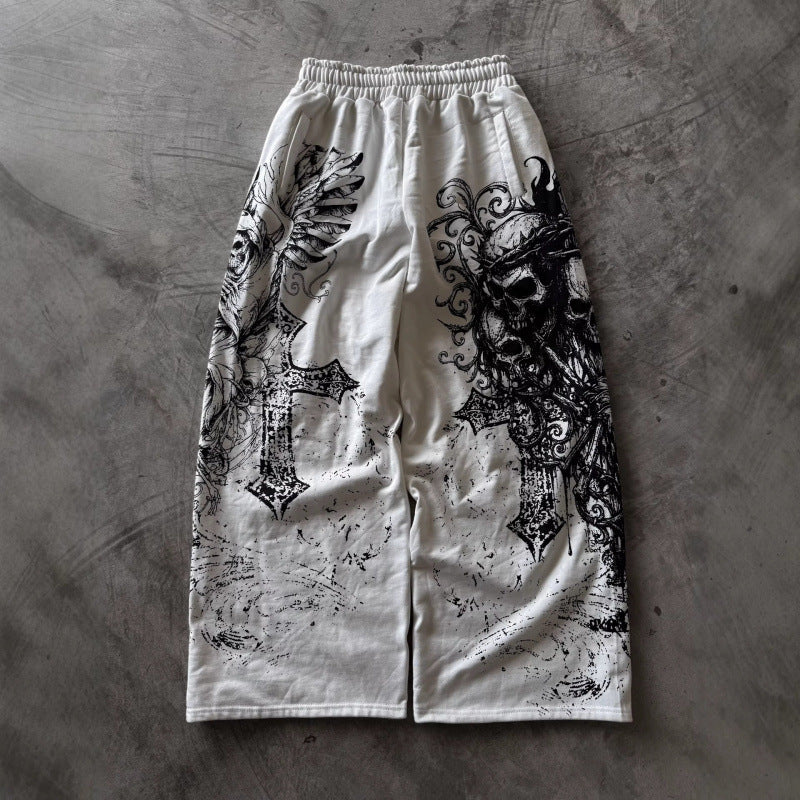 Y2k Retro Snake Print Loose Fit Wide-leg Pants