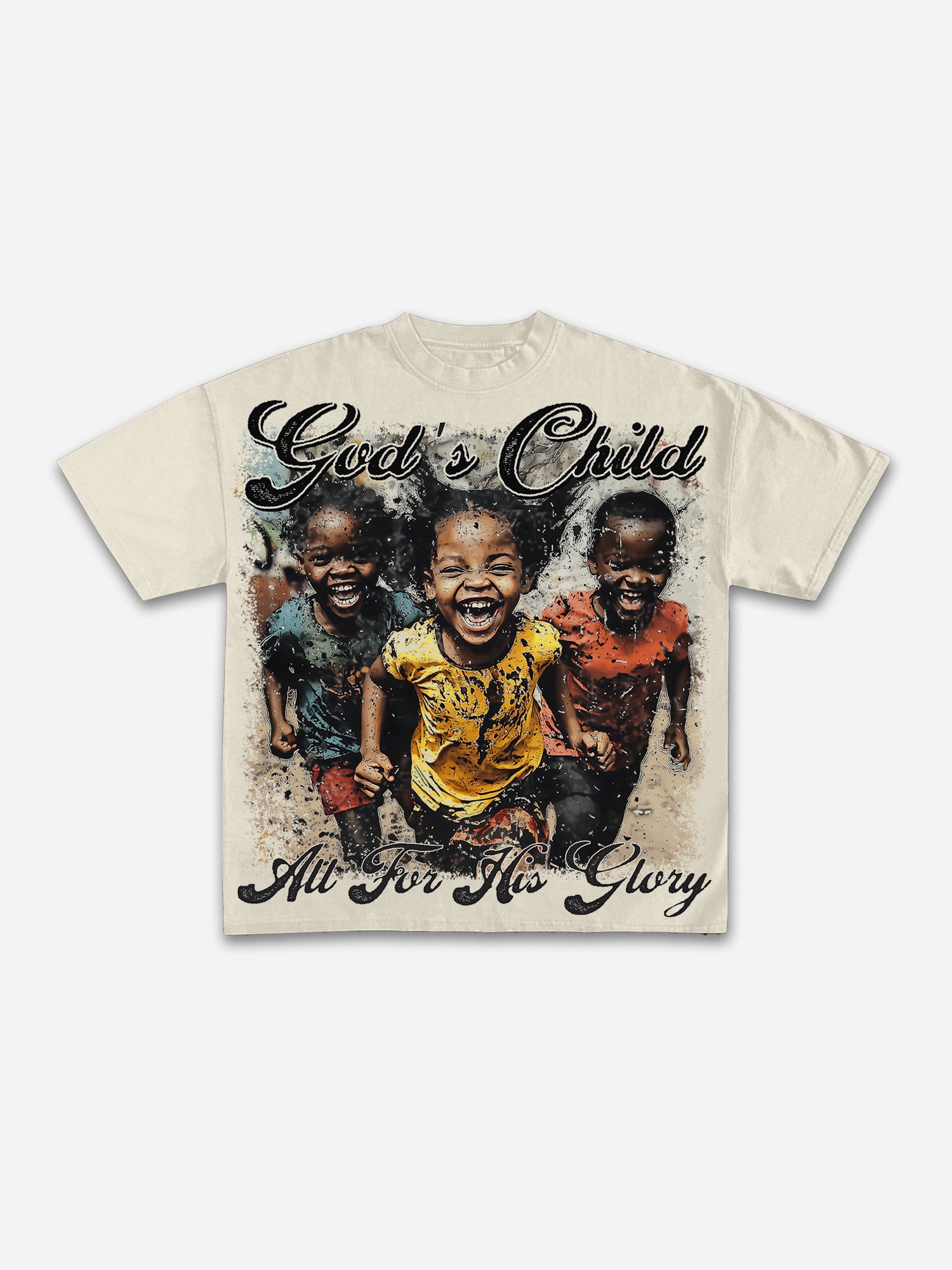Vintage‘god's Child, All For His Glory’graphic Cotton T-shirt